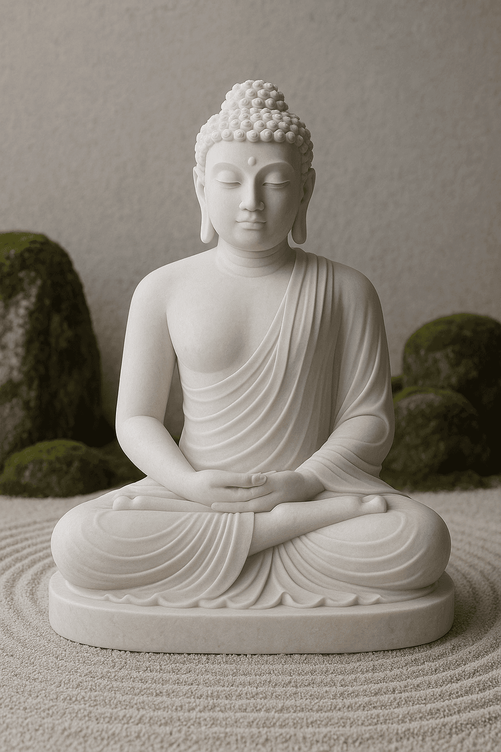 Handcrafted Makrana White Marble Buddha Statue – Meditation, 2ft