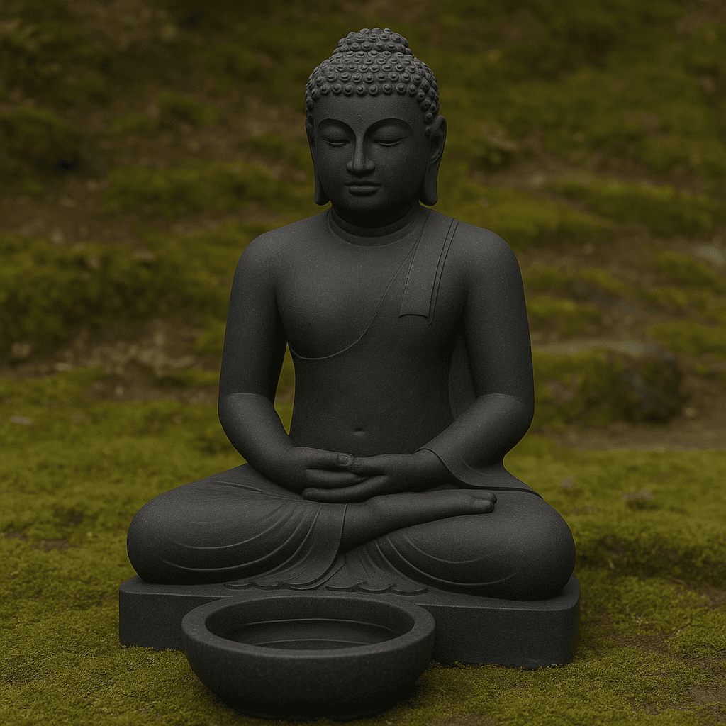 Handcrafted Black Granite Buddha Statue – Meditation, 4ft
