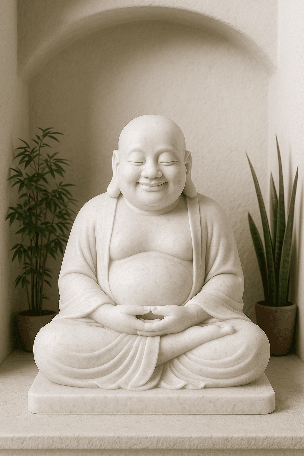 Handcrafted Vietnam White Marble Buddha Statue – Meditation, 2ft