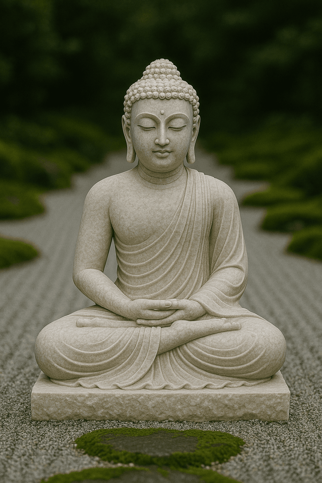 Handcrafted Makrana White Marble Buddha Statue – Meditation Pose, 3ft