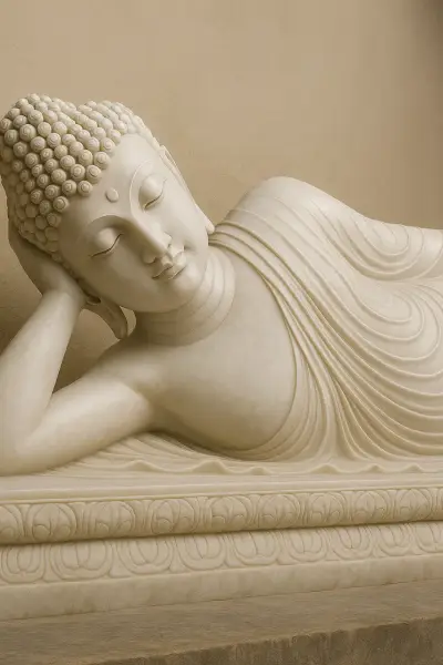 Custom Made Reclining Buddha Statues in Marble Stone