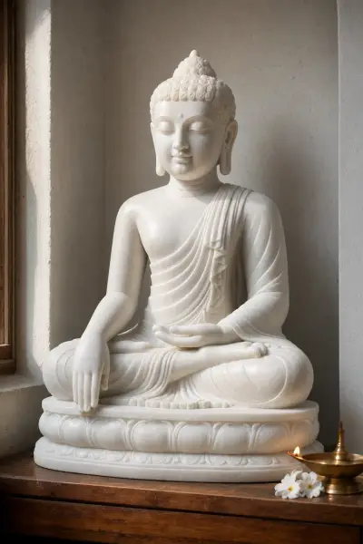 Custom Made Buddha Mudra Statues in Marble Stone