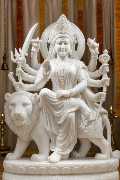 Custom Made Durga Statues in Marble Stone