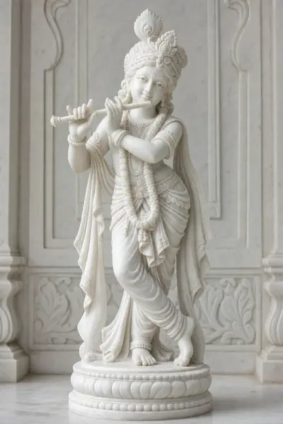 Custom Made Krishna Statues in Marble Stone