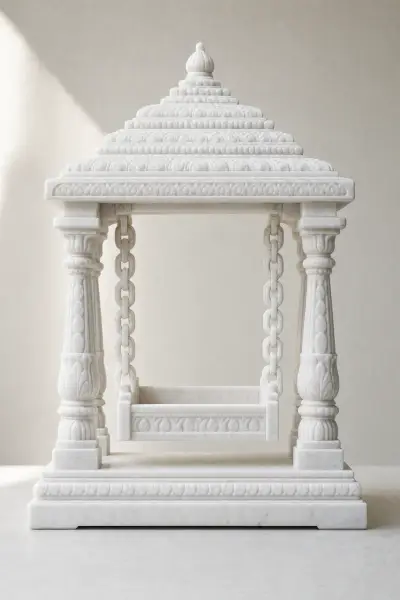 Custom Made Marble Jhula for Laddu Gopal & Krishna