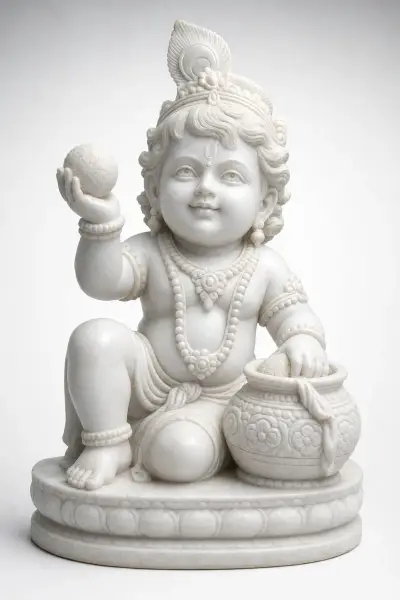 Custom Made Laddu Gopal Marble Murtis — Bal Gopal & Makhan Chor