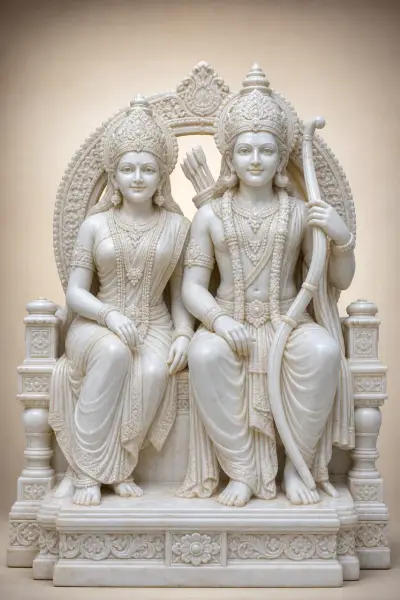 Custom Made Ram Sita Statues in Marble Stone
