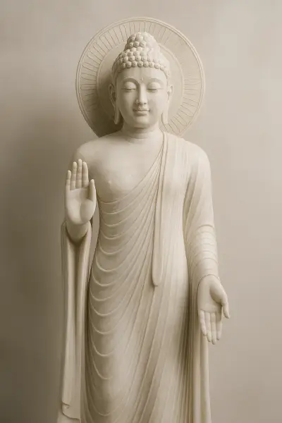 Custom Made Standing Buddha Statues in Marble Stone