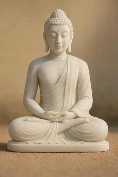 Custom Made Meditating Buddha Statues in Marble Stone