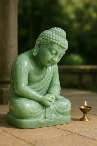 Handcrafted Jade (Jadeite) Buddha Statue – Forward Bow, 2ft