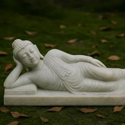 Handcrafted Sagyin Marble Buddha Statue – Reclining, 2ft