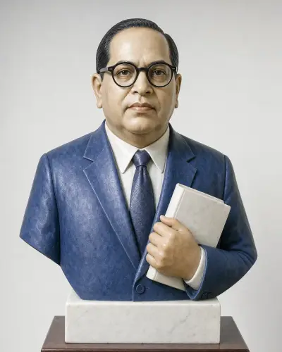 Dr. B. R. Ambedkar Marble Bust Statue 24in — Hand-Painted