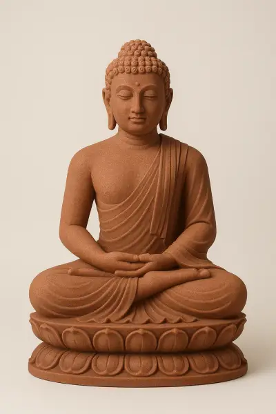Handcrafted Sandstone Buddha Statue in Dhyana Mudra