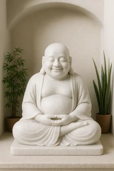 Handcrafted Vietnam White Marble Buddha Statue – Meditation, 2ft