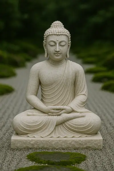 Handcrafted Makrana White Marble Buddha Statue – Meditation Pose, 3ft