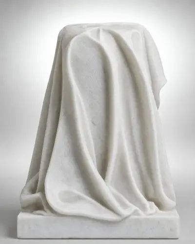 Makrana Marble Drape Sculpture, 14in