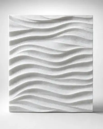 Makrana Marble Dune Relief Wall Panel, 20in