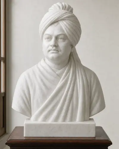 Swami Vivekananda Marble Bust Statue 24in in Makrana White