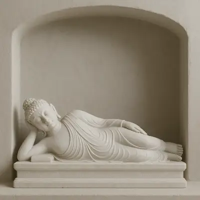 Handcrafted Makrana White Marble Buddha Statue – Reclining, 3ft